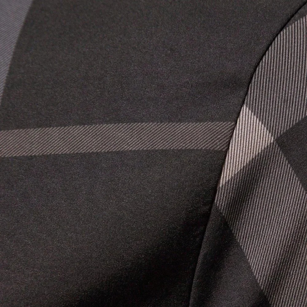 Black Casual Mens Plaid Print Shirt - Picture 5 of 5